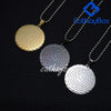 Men Spanish Lord's Prayer Pendant Necklace Gold Black Silver Color Round Jewerly 60 CM Chain
