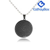 Men Spanish Lord's Prayer Pendant Necklace Gold Black Silver Color Round Jewerly 60 CM Chain