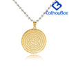 Men Spanish Lord's Prayer Pendant Necklace Gold Black Silver Color Round Jewerly 60 CM Chain