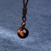 Men Tiger Eye Stone Lucky Pendant Necklaces for Women Rope Chain Braided Obsidian Vintage Ethnic Style Jewelry Gifts