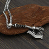 Men Viking Axe Amulet  Amulet Pendant Necklace Talisman Jewelry 23 Inch Chain with Viking Gift Bag