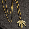 Men Women Golden Silver Plated Hemp Leaf Pendants Necklace Weed Chains Hip Hop Bling Jamaica Esserteauiana Jewelry Necklaces