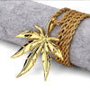 Men Women Golden Silver Plated Hemp Leaf Pendants Necklace Weed Chains Hip Hop Bling Jamaica Esserteauiana Jewelry Necklaces