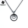Men Women Hematite Geometric Multi-layer Round Heart Dolphin Pendant Necklace Clavicle Chain Natural Stone Choker Party Jewelry