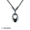 Men Women Hematite Geometric Multi-layer Round Heart Dolphin Pendant Necklace Clavicle Chain Natural Stone Choker Party Jewelry
