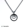 Men Women Hematite Geometric Multi-layer Round Heart Dolphin Pendant Necklace Clavicle Chain Natural Stone Choker Party Jewelry