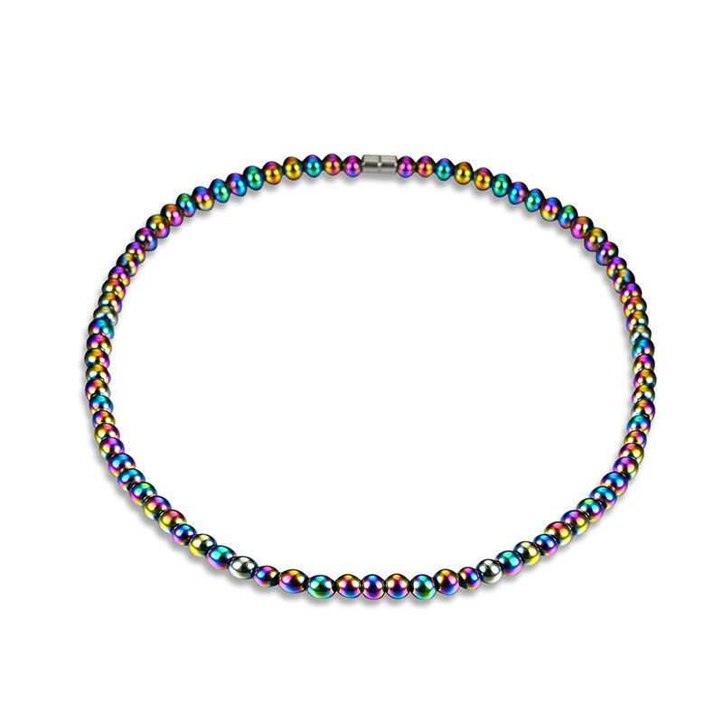 Men Women Hematite Necklace Multicolor Beads Magnetic Therapy Care Natural Stone Necklaces Jewelry Gift NIN668