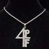 Men Women Hip Hop 4PF Letter Pendant Necklace Miami Cuban Chain Iced Out Bling Bling HipHop Necklaces Charm Jewelry