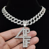 Men Women Hip Hop 4PF Letter Pendant Necklace Miami Cuban Chain Iced Out Bling Bling HipHop Necklaces Charm Jewelry