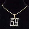 Men Women Hip Hop 6ix9ine Rapper Pendant Necklace with 13mm Miami Cuban Chain Iced Out Bling HipHop Necklaces Jewelry