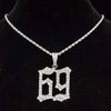 Men Women Hip Hop 6ix9ine Rapper Pendant Necklace with 13mm Miami Cuban Chain Iced Out Bling HipHop Necklaces Jewelry