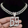 Men Women Hip Hop 6ix9ine Rapper Pendant Necklace with 13mm Miami Cuban Chain Iced Out Bling HipHop Necklaces Jewelry