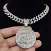 Men Women Hip Hop 6ix9ine Round Pendant Necklace Miami Cuban Chain Iced Out Bling Bling HipHop Necklaces Charm Jewelry