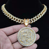 Men Women Hip Hop 6ix9ine Round Pendant Necklace Miami Cuban Chain Iced Out Bling Bling HipHop Necklaces Charm Jewelry