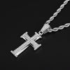Men Women Hip Hop Cross Pendant Necklace with 4mm Zircon Tennis Chain Iced out Bling Necklaces HipHop Jewelry Gift