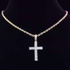 Men Women Hip Hop Cross Pendant Necklace with 4mm Zircon Tennis Chain Iced out Bling Necklaces HipHop Jewelry Gift