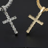 Men Women Hip Hop Cross Pendant Necklace with 4mm Zircon Tennis Chain Iced out Bling Necklaces HipHop Jewelry Gift A++