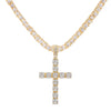Men Women Hip Hop Cross Pendant Necklace with 4mm Zircon Tennis Chain Iced out Bling Necklaces HipHop Jewelry Gift A++