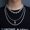 Men Women Hip Hop Cross Pendant Necklace with 4mm Zircon Tennis Chain Iced out Bling Necklaces HipHop Jewelry Gift