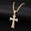 Men Women Hip Hop Cross Pendant Necklace with 4mm Zircon Tennis Chain Iced out Bling Necklaces HipHop Jewelry Gift