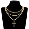 Men Women Hip Hop Cross Pendant Necklace with 4mm Zircon Tennis Chain Iced out Bling Necklaces HipHop Jewelry Gift A++