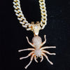 Men Women Hip Hop Iced Out Bling Bling Spider Pendant Necklace with 13mm Cuban Chain HipHop Necklaces Charm Jewelry