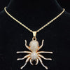 Men Women Hip Hop Iced Out Bling Bling Spider Pendant Necklace with 13mm Cuban Chain HipHop Necklaces Charm Jewelry