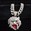 Men Women Hip Hop Iced Out Bling Figure Pendant Necklace with 13mm Miami Cuban Chain HipHop Rock Necklaces Charm Jewelry