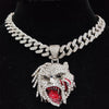 Men Women Hip Hop Iced Out Bling Figure Pendant Necklace with 13mm Miami Cuban Chain HipHop Rock Necklaces Charm Jewelry