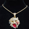 Men Women Hip Hop Iced Out Bling Figure Pendant Necklace with 13mm Miami Cuban Chain HipHop Rock Necklaces Charm Jewelry