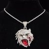Men Women Hip Hop Iced Out Bling Figure Pendant Necklace with 13mm Miami Cuban Chain HipHop Rock Necklaces Charm Jewelry