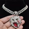 Men Women Hip Hop Iced Out Bling Figure Pendant Necklace with 13mm Miami Cuban Chain HipHop Rock Necklaces Charm Jewelry