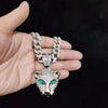 Men Women Hip Hop Leopard Pendant Necklace Miami Cuban Chain Iced Out Bling HipHop animal Necklaces Charm Jewelry