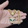 Men Women Hip Hop Leopard Pendant Necklace Miami Cuban Chain Iced Out Bling HipHop animal Necklaces Charm Jewelry