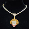 Men Women Hip Hop Movie Clown Pendant Necklace 13MM Crystal Cuban Chain HipHop Iced Out Bling Necklaces Charm Jewelry