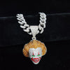 Men Women Hip Hop Movie Clown Pendant Necklace 13MM Crystal Cuban Chain HipHop Iced Out Bling Necklaces Charm Jewelry
