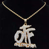 Men Women Hip Hop ONLY THE FAMILY Letter Pendant Necklace with 13mm Miami Cuban Chain Iced Out Bling Necklaces Hiphop Jewelry