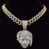 Men Women Hip Hop XXXtentacion Pendant Necklace with 13mm Miami Cuban Chain Iced Out Bling HipHop Necklaces Jewelry