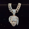 Men Women Hip Hop XXXtentacion Pendant Necklace with 13mm Miami Cuban Chain Iced Out Bling HipHop Necklaces Jewelry