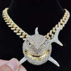 Men Women Hip hop Iced out Bling Big Size Shark Pendant Necklace 13mm crystal Cuban Chain Hiphop Necklaces Charm jewelry