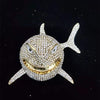 Men Women Hip hop Iced out Bling Big Size Shark Pendant Necklace 13mm crystal Cuban Chain Hiphop Necklaces Charm jewelry