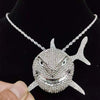 Men Women Hip hop Iced out Bling Big Size Shark Pendant Necklace 13mm crystal Cuban Chain Hiphop Necklaces Charm jewelry