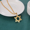 Men Women Trendy Mogan David Star Pendant Necklace Israel Jewish Stainless Steel Chain Star of David Golden Charm Choker Jewelry