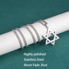 Men Women Trendy Mogan David Star Pendant Necklace Israel Jewish Stainless Steel Chain Star of David Golden Charm Choker Jewelry