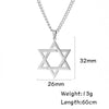 Men Women Trendy Mogan David Star Pendant Necklace Israel Jewish Stainless Steel Chain Star of David Golden Charm Choker Jewelry