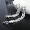 Men's 925 Stamp Silver Color Cuff 10mm Wide 8'' Snake Chain Bracelets for Women Charm Bracelet Party Jewelry Christmas