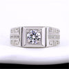 Men's Classic Retro Carved Inlaid Square AAA Zircon Open Style Ring  Jewelry (Size: Adjustable ) R0267