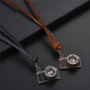 Men's Cool Creative Design Rock Charm Punk Black Brown Camera Pendant Necklace Genuine Leather Necklace
