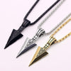 Men's Design Matte Black Long Necklace with Arrow Pendant Jewelry Chain Hip Hop Punk Rock Christmas Halloween Gift for Men Wome
