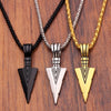Men's Design Matte Black Long Necklace with Arrow Pendant Jewelry Chain Hip Hop Punk Rock Christmas Halloween Gift For Men Wome